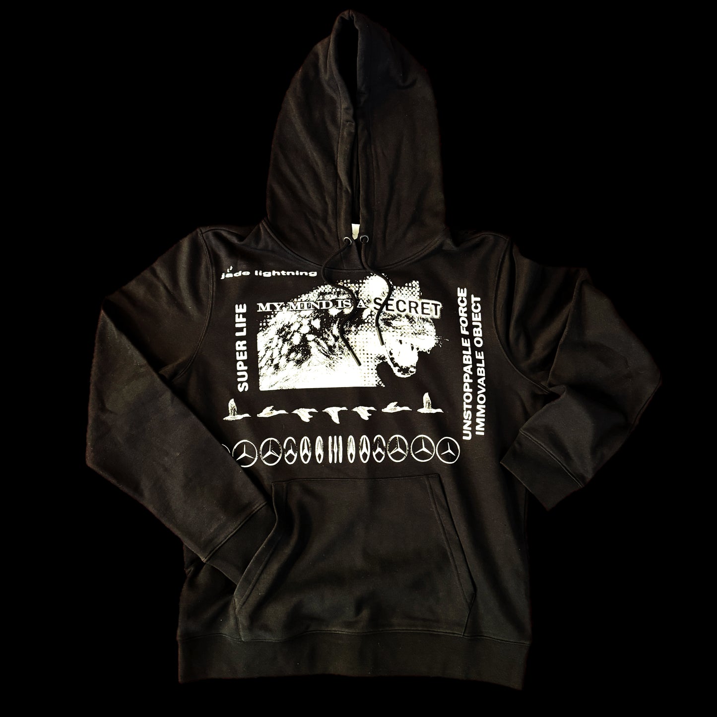 (M/L/XL) Black Hoodie Hyena